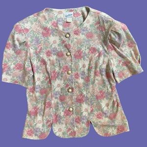 Vintage 80s Floral Cardigan